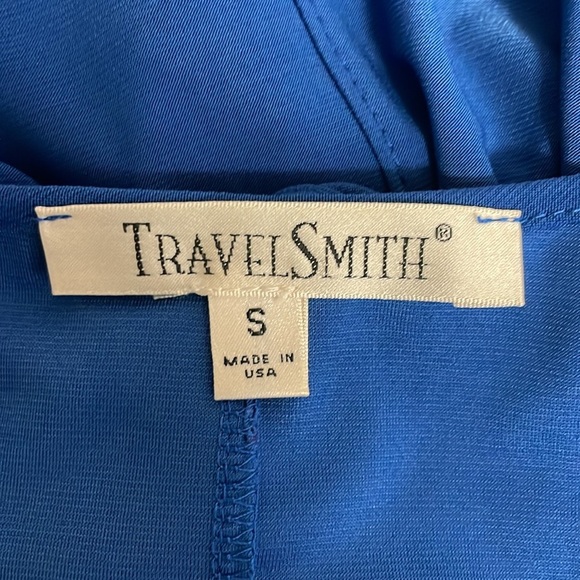 Travelsmith Blue Midi Knee Length Dress Wrinkle Free Blue 3/4 length size Small - Picture 5 of 5